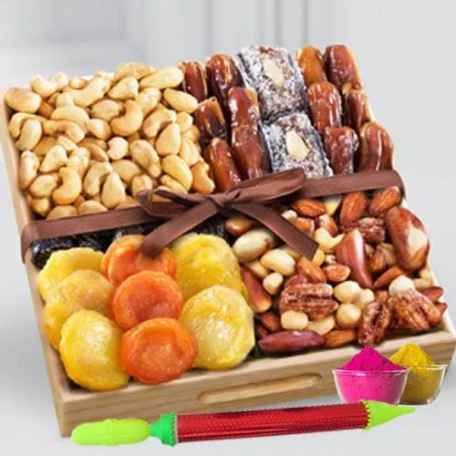 Lip Smacking Assorted Dry Fruits Gift Tray for Holi