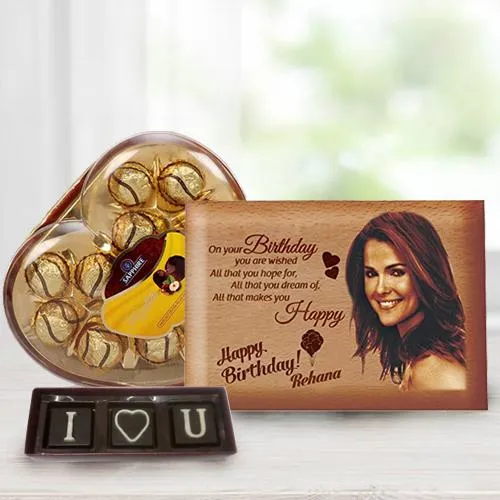 Amazing Personalized MD Love Frame with Chocolates Combo