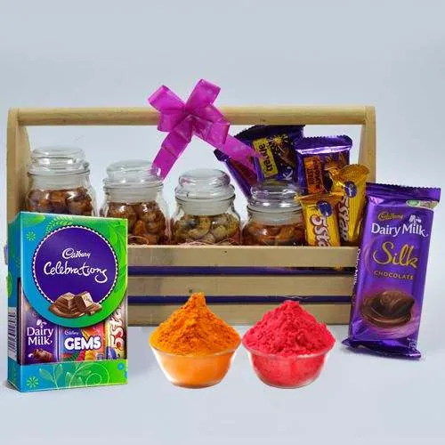 Awesome Flavored Cashew n Cadbury Chocolates with Gulal