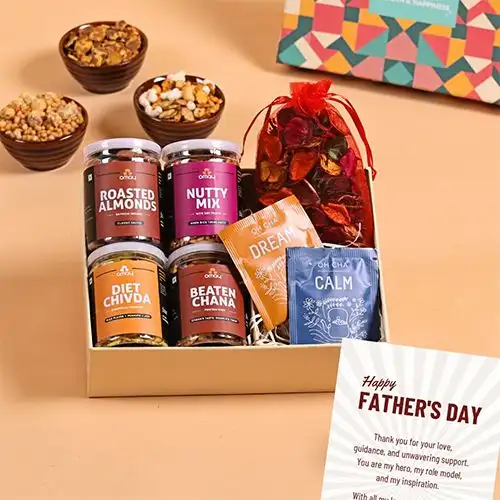 Fathers Day Special Gourmet Snacks N Herbal Teas Hamper