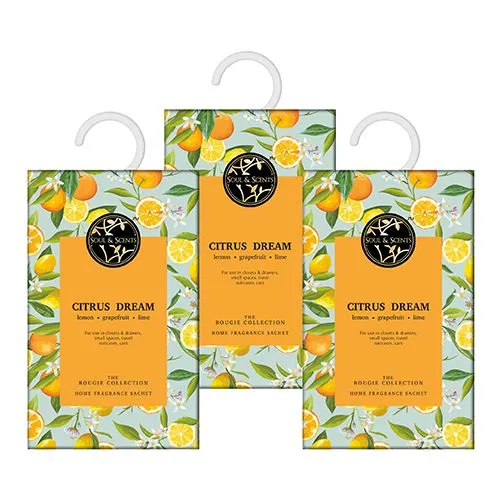 Luxurious Citrus Dream Sachet Trio Set