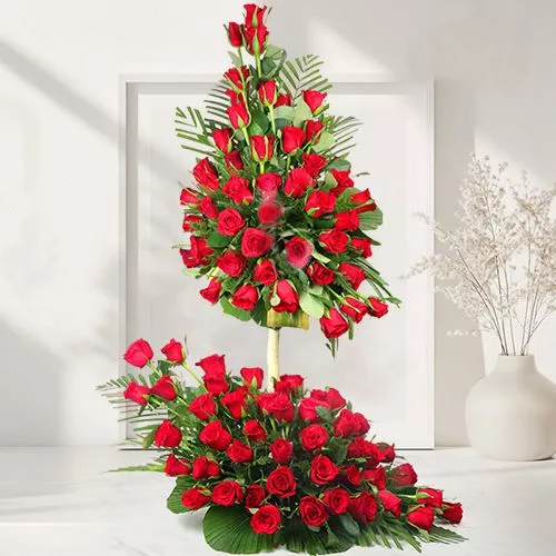 Majestic Arrangement of 100 Red Roses