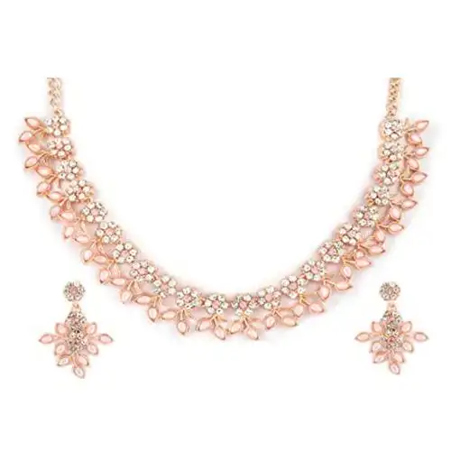 Ravishing Gold Plated Crystal Jewellery Set