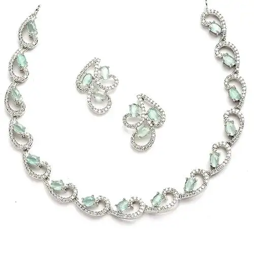 Graceful Glamour  CZ  N  AD Necklace Set