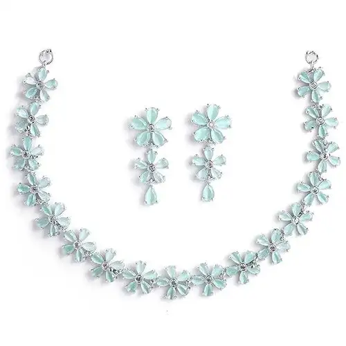 Stunning CZ  N  AD Necklace Set