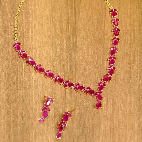Exquisite Ruby Necklace Set
