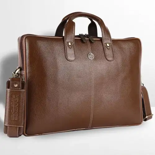 Sleek Mens Leather Laptop Bag