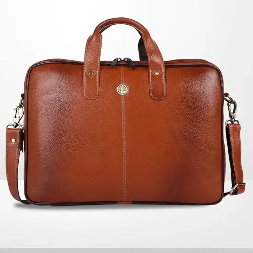 Sleek Leather Laptop Bag for Men