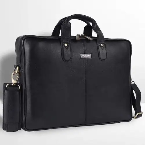 Sleek Leather Laptop Bag for Men