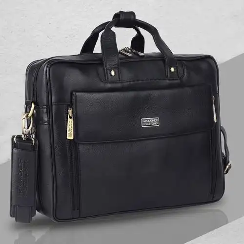 Remarkable Leather Expandable Laptop Bag for Men