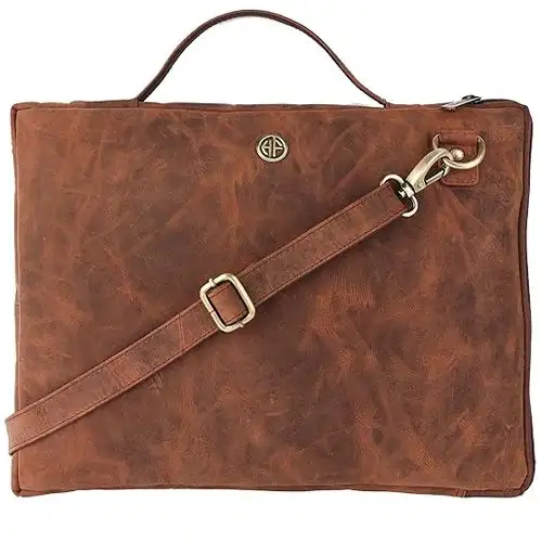 Classic Leather Slim Laptop Sleeve Bag