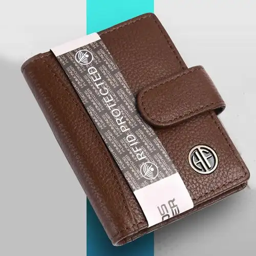 Fancy Leather RFID Protected Card Holder Wallet