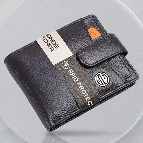 Classic RFID Protected Leather Mens Wallet