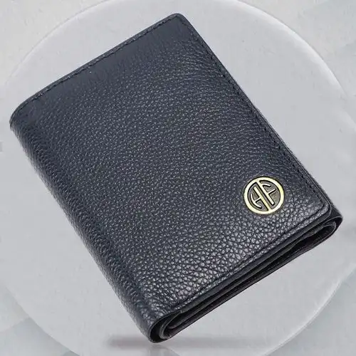 Fancy RFID Protected Trifold Leather Mens Wallet