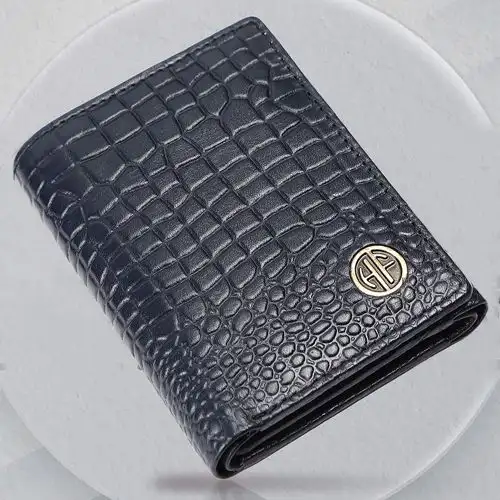 Designer RFID Protected Trifold Leather Mens Wallet