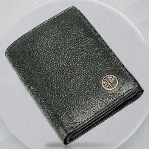 Fashionable RFID Protected Trifold Leather Mens Wallet