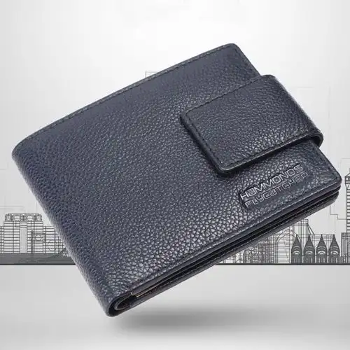 Wonderful RFID Protected Trifold Leather Mens Wallet