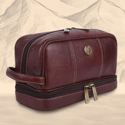 Stylish Designer Leather Toiletry Bag