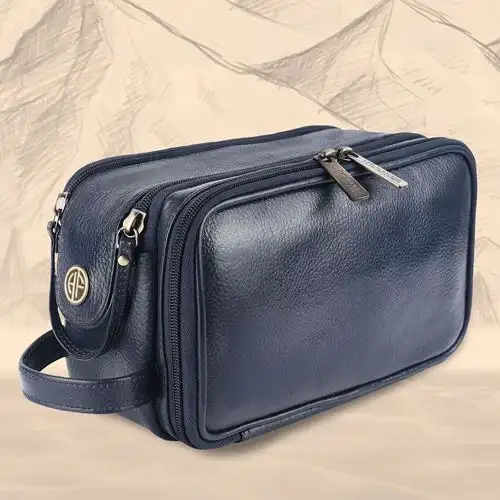Classic Leather Toiletry Travel Kit