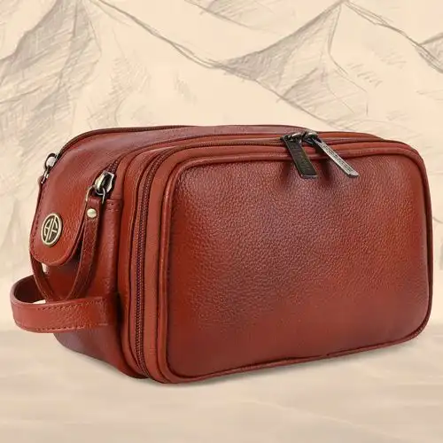 Graceful Leather Toiletry Travel Kit