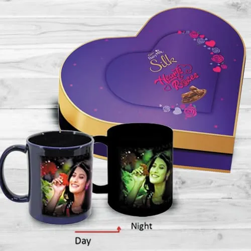 Amazing Personalized Photo Radium Mug n Heart Chocolate Box