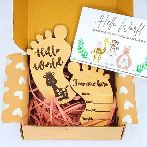 Remarkable Feet Shaped Baby Announcement Plague Gift