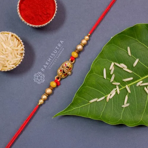 Traditional Kundan Rakhi for Brother