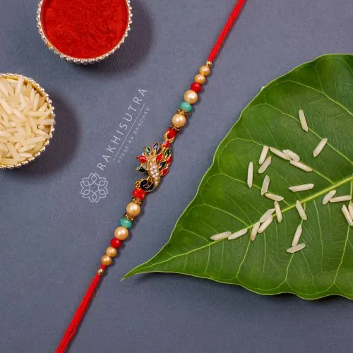 Magnificent Meenakari Mayur Rakhi