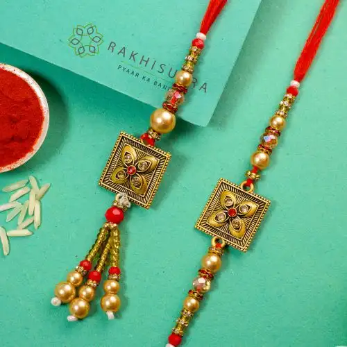 Designer Bhaiya Bhabhi Rakhi Set