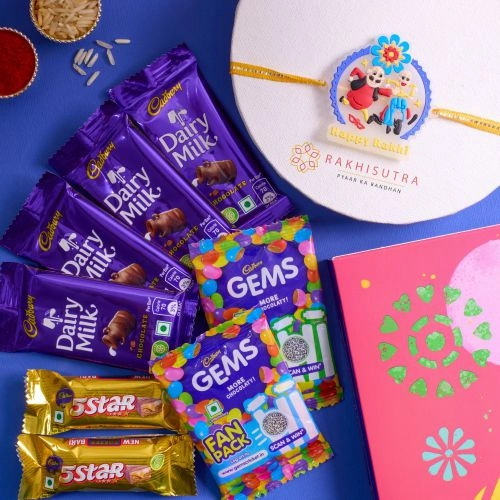 Stylish Motu Patlu Rakhi N Cadbury Celebrations Combo