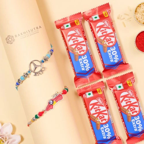 Trendy Kids Rakhi N KitKat Combo