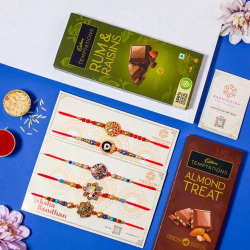 Graceful Rakhi Set N Cadbury Temptations Combo