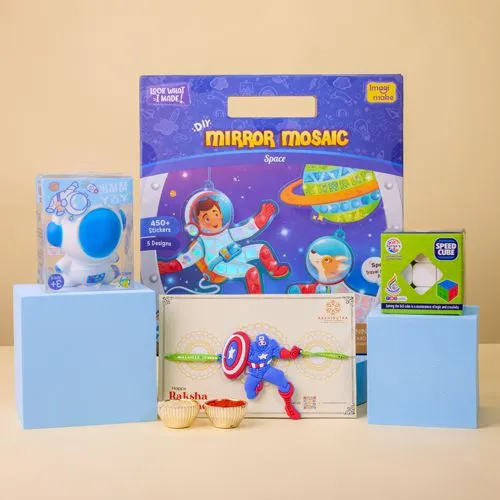 Exclusive Captain America Rakhi N Kids Games Combo