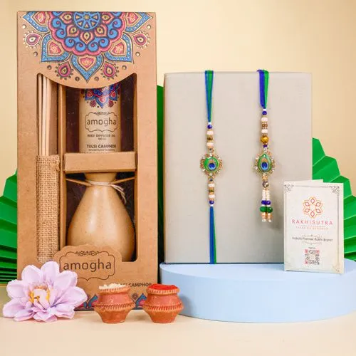 Stylish Bhaiya Bhabhi Rakhi N Reed Diffuser Set