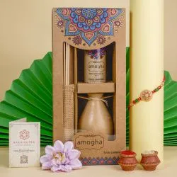 Stylish Kundan Rakhi N Reed Diffuser Gift Combo