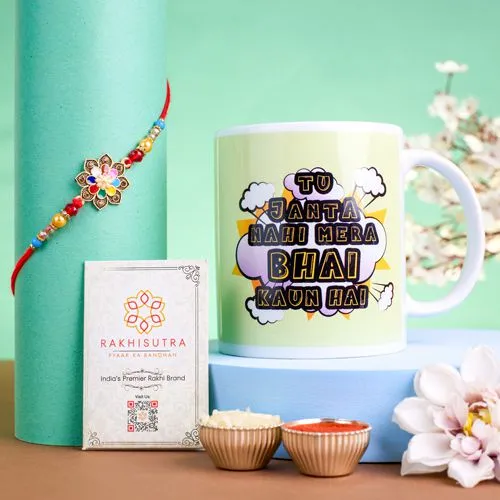 Kundan Rakhi and Bhai Mug Surprise