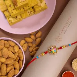 Classic Kundan Rakhi N Treats Combo