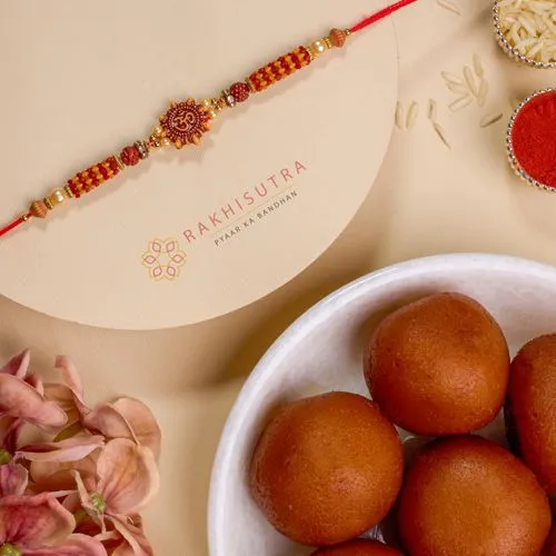 Festive OM Rakhi N Gulab Jamun Delight