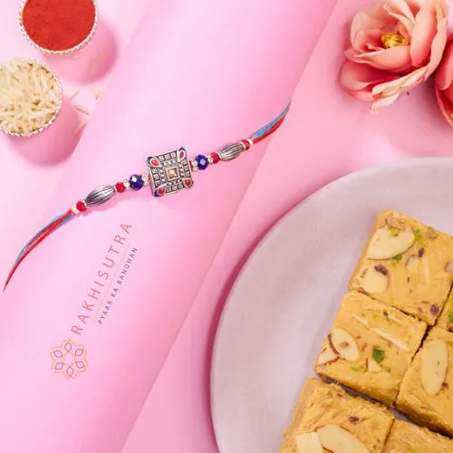 Elegant Rakhi  N  Soan Papdi Gift Set