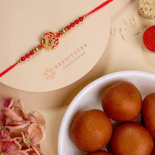 Exclusive Kundan Rakhi  N  Gulab Jamun Combo