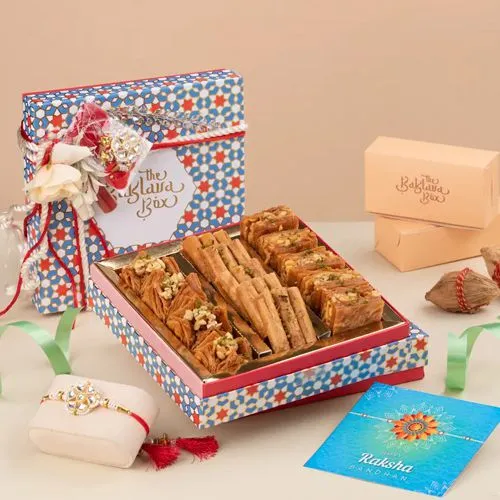 Rakhi Gift Hamper With Gourmet Sweets  N  Nuts