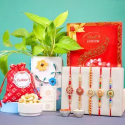 Premium Rakhi Gift Set with Ceramics  N  Cashews