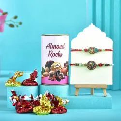 Premium Rakhi Duo with Almond Choco Treats