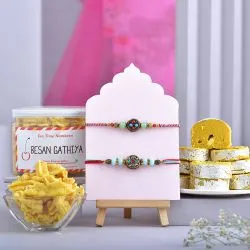 Elegant Rakhi Duo with Treats Combo