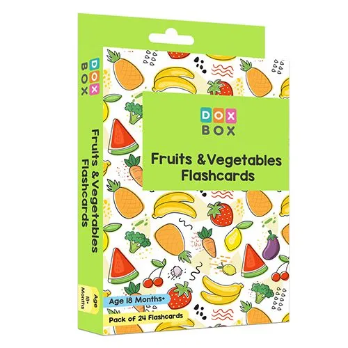 Vibrant Fruits and Vegetables Flashcards Pack