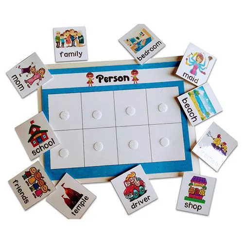 Colorful Nouns Identification Activity Board