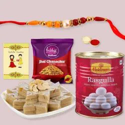 Fancy Rakhi with Haldirams Sweets n Bhujia